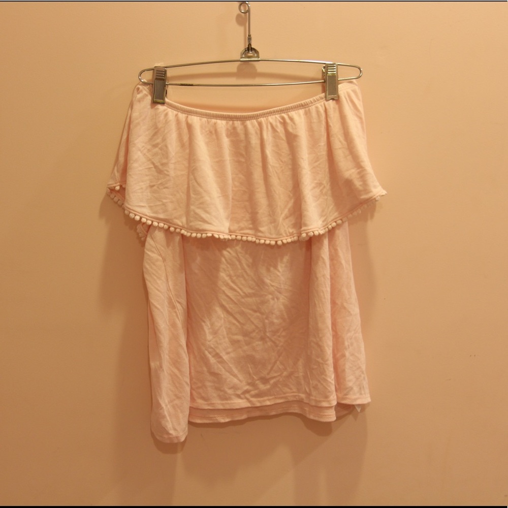 Old Navy Light Pink Off the Shoulder Top Size YXL